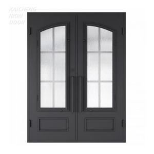 Portes <span class=keywords><strong>d</strong></span>'<span class=keywords><strong>entrée</strong></span> doubles en fer forgé sur mesure de haute qualité avec fibre de verre pour la sécurité de l'<span class=keywords><strong>entrée</strong></span> principale des villas et des maisons - Vente chaude - Product Image 3