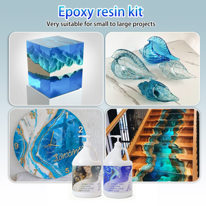LEQU 1 Gallon Clear <b>Epoxy</b> Resin AB Adhesive Kit for Casting Coating Wood <b>Table</b> Crafts - Product Image 5