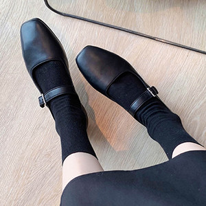 Professional Women's Elegant High Heels Low Heel Sandals Comfortable Leather Shoes PU Insole Height Increasing Work Commuting - Product Image 4