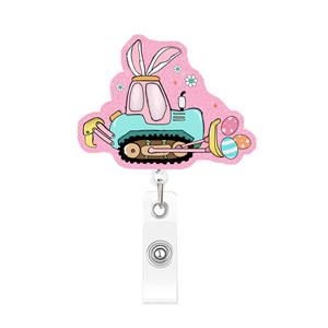 Portacredenciales Retráctil de Plástico ABS de Lujo con Diseño de Conejo Giratorio para Pascua, Ideal para Regalos de Oficina, Escuela y Festividades - Product Image 3