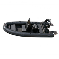 Bateaux pneumatiques rigides à coque en aluminium de 19 pieds, RIB 560, coque en forme de V, avec plateforme de baignade