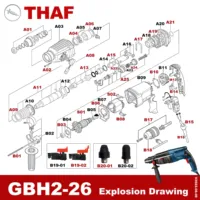 Untuk GBH2-26 B15 termasuk kabel listrik palu putar suku cadang tembaga logam besi kabel baja pelindung alat listrik aksesoris