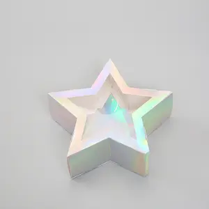 Küçük holografik yanardöner Glitter yıldız şekli DIY katlanır takı lazer açık pencere şeker kutusu ambalaj