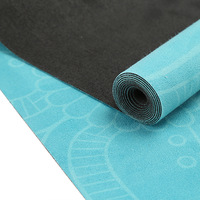 Tapis de yoga pliable en daim écologique et caoutchouc naturel, impression personnalisée, longueur 183 cm, pour Pilates et utilisation à domicile ou en extérieur