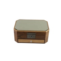 Boîte à bijoux en verre mosaïque moderne de luxe DS avec présentoir à bijoux, plusieurs compartiments, tiroir de rangement, organisateur de bijoux en bois