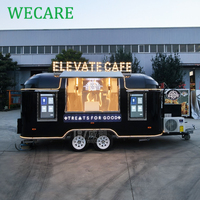 WECARE Camion de restauration mobile avec cuisine complète, proposant café, glaces, desserts, beignets, hot-dogs, poulet rôti, kebab, barbecue et pizza