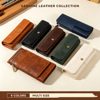 Porte-documents en cuir véritable pour entreprise, organiseur de dossiers, étui à outils en cuir véritable, logo personnalisé, format A4, ensemble de dossiers de bureau