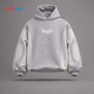 Felpe con cappuccio oversize in pile Color Block da <span class=keywords><strong>uomo</strong></span> invernali di alta qualità per pesi massimi larghi con tracolla <span class=keywords><strong>felpa</strong></span> da <span class=keywords><strong>uomo</strong></span> - Product Image 2