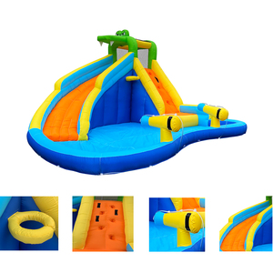 Nhảy thân yêu sân sau bơm hơi lâu đài & kết hợp trượt nước với súng nước bên vật liệu nylon nhẹ - Product Image 4