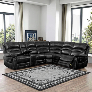 Canapé de groupe ergonomique <span class=keywords><strong>Frank</strong></span> 6 places avec rangement dissimulé et chargement USB pour les grands rassemblements familiaux et les espaces sociaux - Product Image 1