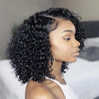 Perruque courte bouclée afro transparente pour femme, style dreadlocks, cheveux brésiliens volumineux, en fibre chimique haute température, bonnet en soie