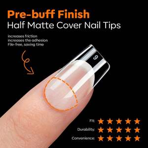 Modèles d'ongles courts carrés préformés en acrylique souple, <span class=keywords><strong>faux</strong></span> ongles, <span class=keywords><strong>faux</strong></span> ongles transparents, kit d'extension complet à presser, manucure DIY - Product Image 5