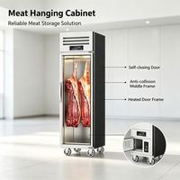 Vitrine Réfrigérée Verticale Commerciale Grande Capacité pour la Conservation de Viandes Fraîches (Porc, Bœuf, Mouton) – Armoire à Viandes Suspendues