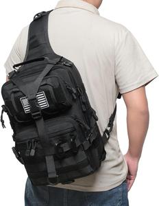 กระเป๋าเป้สะพายข้างแบบยุทธวิธี รุ่น Factory Tactical Sling Bag  กระเป๋าคาดอกแบบสะพายไหล่  กระเป๋าคาดหน้าอก  ปิดด้วยซิป  ความจุขนาดใหญ่  ป้องกันการโจรกรรม  ทำจากผ้าเดนิม - Product Image 6