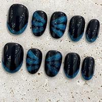 Faux ongles carrés en acrylique 3D faits main, motif chat mignon et coloré, réutilisables, 10 pièces, à presser