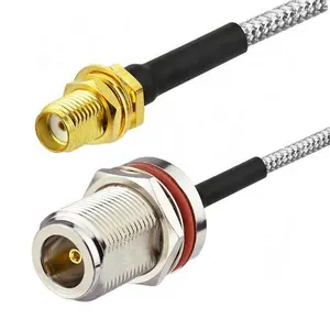 Automotive N Type Female to SMA Female .141" RG402 Semi Rigid Cable 30cm connector and crimp