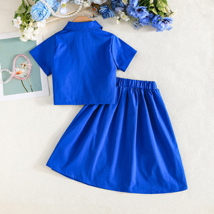 Vêtements pour enfants en gros, usine chinoise, ensemble papillon <span class=keywords><strong>bleu</strong></span> perle pour tout-petits, robe d'été pour fille, vêtements pour bébés, ensembles de vêtements pour filles - Product Image 6