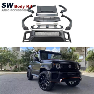 Kit de carrosserie large de Style LB en fibre de verre pour Suzuki Jimny becquet de capot de pare-chocs avant accessoires de voiture JB64 JB74 2018 + - Product Image 1