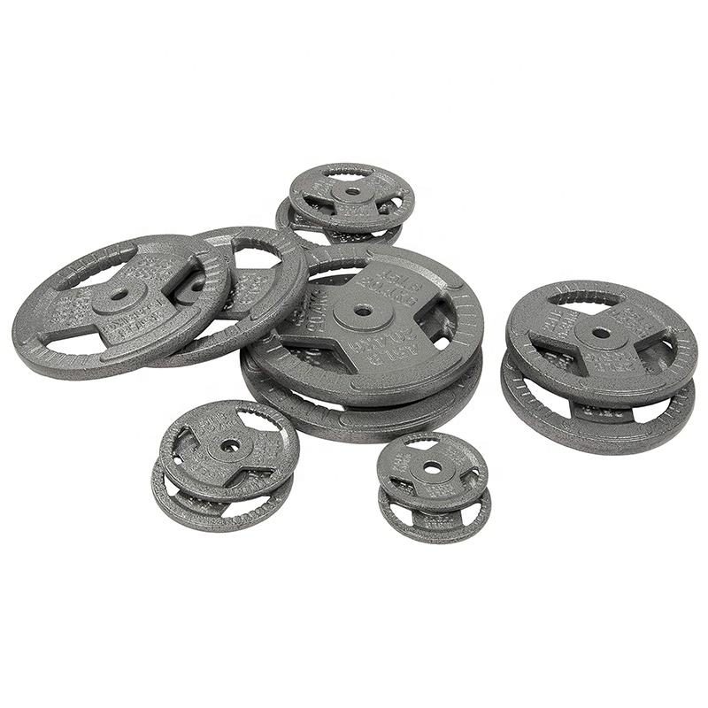 Gym Equipment Tri Grip Cast Iron Barbell Weight Plates Set for Fitness