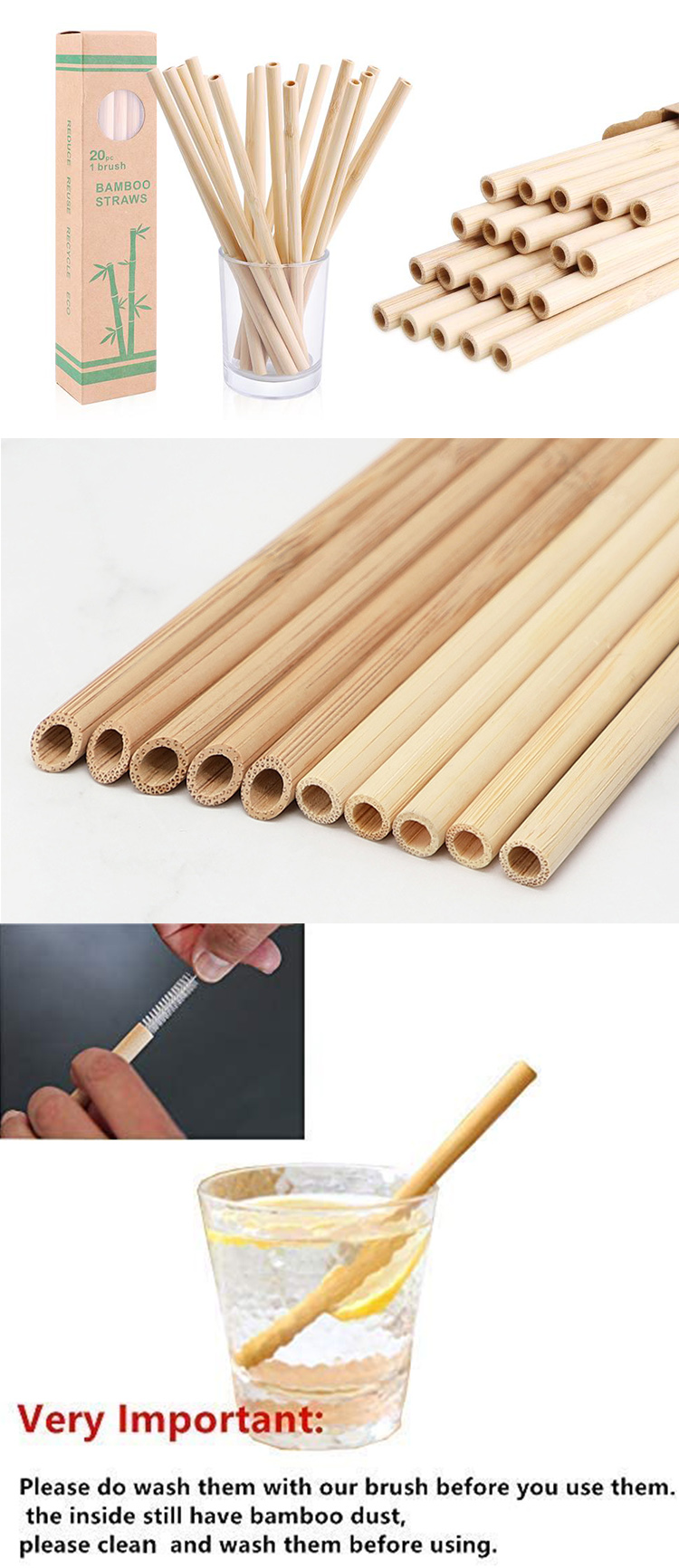 Bamboo Disposable Biodegradable Reed Straw Straws For Hot Drinks