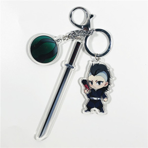 Porte-clés en acrylique Lame d'Extermination des Démons, style couteau, Charcoal Zhilang Shan Yi You Bean, style anime, pendentif accessoire d'animation, cadeau - Product Image 4