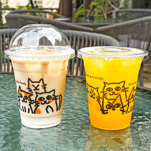 Gobelets personnalisés pour boissons froides, gobelets jetables pour café glacé, coupes pour boba, gobelets transparents en <span class=keywords><strong>plastique</strong></span> PET avec couvercles - Product Image 1