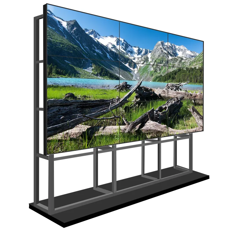 55 इंच इनडोर 2x2 विज्ञापन मीडिया प्लेयर नैरो बेज़ल एलसीडी स्प्लिसिंग स्क्रीन 3x3 एलसीडी वीडियो वॉल स्क्रीन डिस्प्ले
