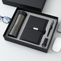 Agenda A5 en cuir PU de style luxueux avec organiseur graphique USB, coffret cadeau d'entreprise avec stylos de différentes couleurs dans une boîte
