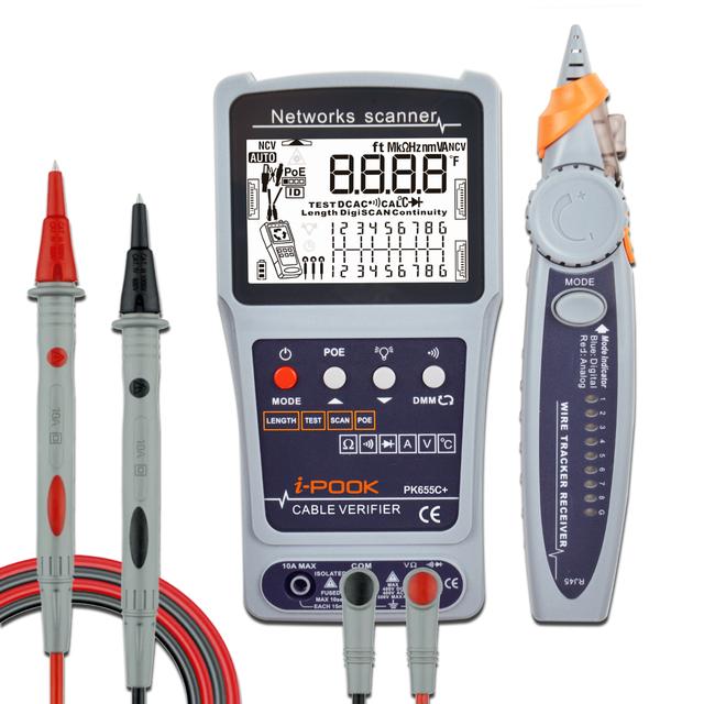 professional network cable tester LCD display Multifunctional POE Tester Cable Length Multimeter