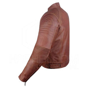 Chaqueta de moda de motorista de piel de vaca auténtica para hombre más vendida, cuero de piel de oveja con cuello levantado personalizado directamente de Pakistán - Product Image 4