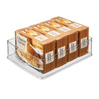 Transparente Kunststoff-Aufbewahrungsboxen Rechteckiger Behälter mit Griff für Kühlschrank Vorratskammer Küchenschrank Organisation