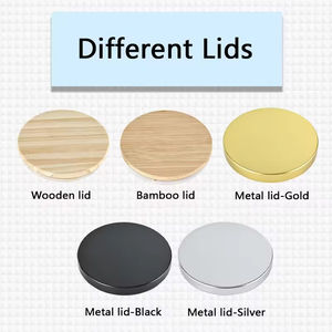 Frascos de Vidrio Ecológicos para Velas con Tapa de Bambú, Decorativos, Estilo Nórdico, Color Personalizado, Negro, Blanco, Marrón, Esmerilados, con Caja de Regalo - Product Image 2