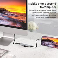 Hub USB C, Hub Tipo C, 4K PD 87W, SD, TF, USB 3.0, USB 2.0, Hub USB Tipo C de 6 Puertos, Gris