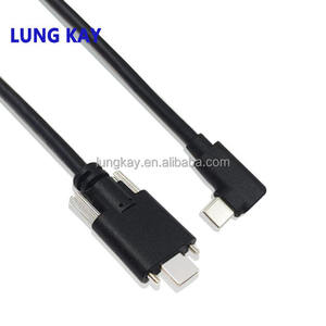 5A Fast <b>Charging</b> Dual Function Nylon and PVC Jacket USB Data Cable Right Angle Male Type-C Dual Screw for Computer Scanner - Product Image 1