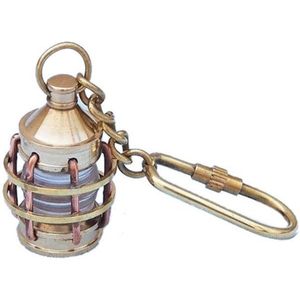 ALFA NAUTICAL Nautical Brass Glass Lantern Vintage Style Carabiner Keychain Handmade Light Weight - Product Image 1