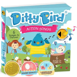 DITTY BIRD Action Songs Book. Our Best Interactive Music Book for Babies