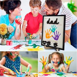 Hands Down Best Mom Ever DIY Handprint Kit with Non-Toxic Paints, Wood Frame &amp; Keychain - Birthday Mother's Day <strong>Gift</strong> for <strong>Mum</strong> - Product Image 4