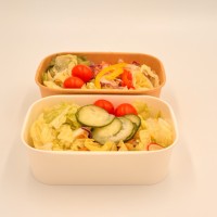 17OZ Populaire Bonne Taille D'étanchéité Logo Carré Papier Récipient Alimentaire Dîner Bento Boîte À Emporter avec Couvercle