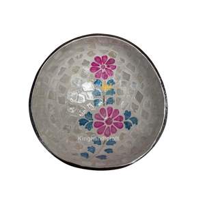 Bol à coquille de noix de coco avec incrustation de nacre brillante naturelle du Vietnam prix bon marché - Product Image 3