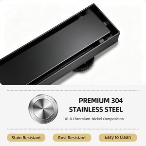 รางระบายน้ำฝักบัวแบบฝังพื้นสแตนเลสทรงยาว ระบายน้ำเร็ว สำหรับห้องน้ำ - Product Image 3