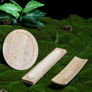 Creative <b>melamine</b> hot pot tableware with bamboo pattern, featuring a rustic style; commercial meatball <b>plate</b>; imitation - Product Image 1
