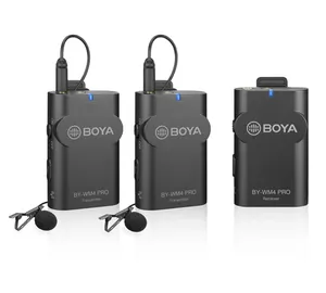 BOYA BY-WM4-micrófono Lavalier inalámbrico para teléfono inteligente, PRO-K2 profesional de 2,4G, con solapa Dual, para cámara, entrevista, grabación, Vlogging