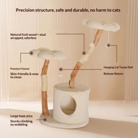 Arbre à chat en bois massif avec lit et griffoir – Durable, peu encombrant, style mignon, jouet pour chaton ; Vente en gros transfrontalière