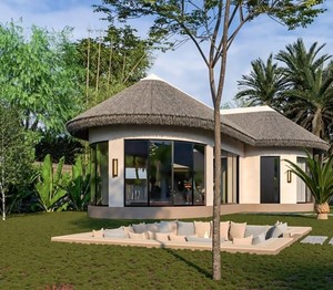 Impermeabile tetto di paglia artificiale <span class=keywords><strong>con</strong></span> grondaie <span class=keywords><strong>in</strong></span> <span class=keywords><strong>plastica</strong></span> tappeto paglia <span class=keywords><strong>tegole</strong></span> per decorazione tetto di paglia - Product Image 2