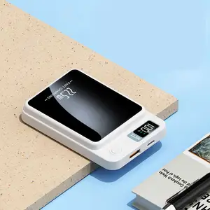 2023 New product PD22.5W 10000mah Fast Charger with Digital Display Wireless Magnetic Power Bank Battery