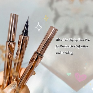 Nuevo lujo oro ultrafino posicionamiento negro líquido delineador de ojos impermeable de larga duración y delineador de ojos marrón natural - Product Image 4