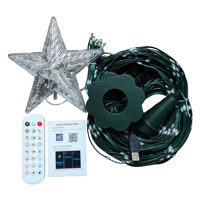 Guirlandes lumineuses LED intelligentes RGB pour sapin de Noël, effet cascade, avec télécommande via application, lumières féériques à changement de couleur pour fêtes de famille et vacances