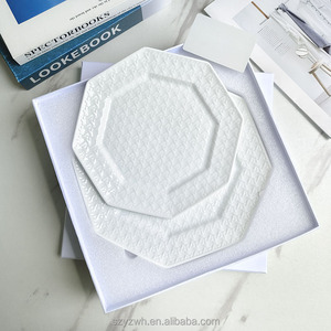 Đơn giản Trắng thực phẩm phương Tây Tấm 10 inch gốm 8 inch Dim <span class=keywords><strong>Sum</strong></span> tấm hộ gia đình tiệc nhà hàng trang trí tấm - Product Image 4