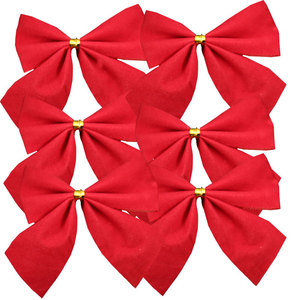 Lotes al por Mayor de 12 Lazos Navideños en Dorado, Plateado y Rojo para Adornos de Árboles de Navidad y Decoración de Coronas Navideñas - Product Image 2