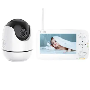 Hot Selling 5 Inch Video Baby Camera Built-in Lullabies Two-Way Audio Long Range Wireless Infrared Night Vision Baby Monitor
